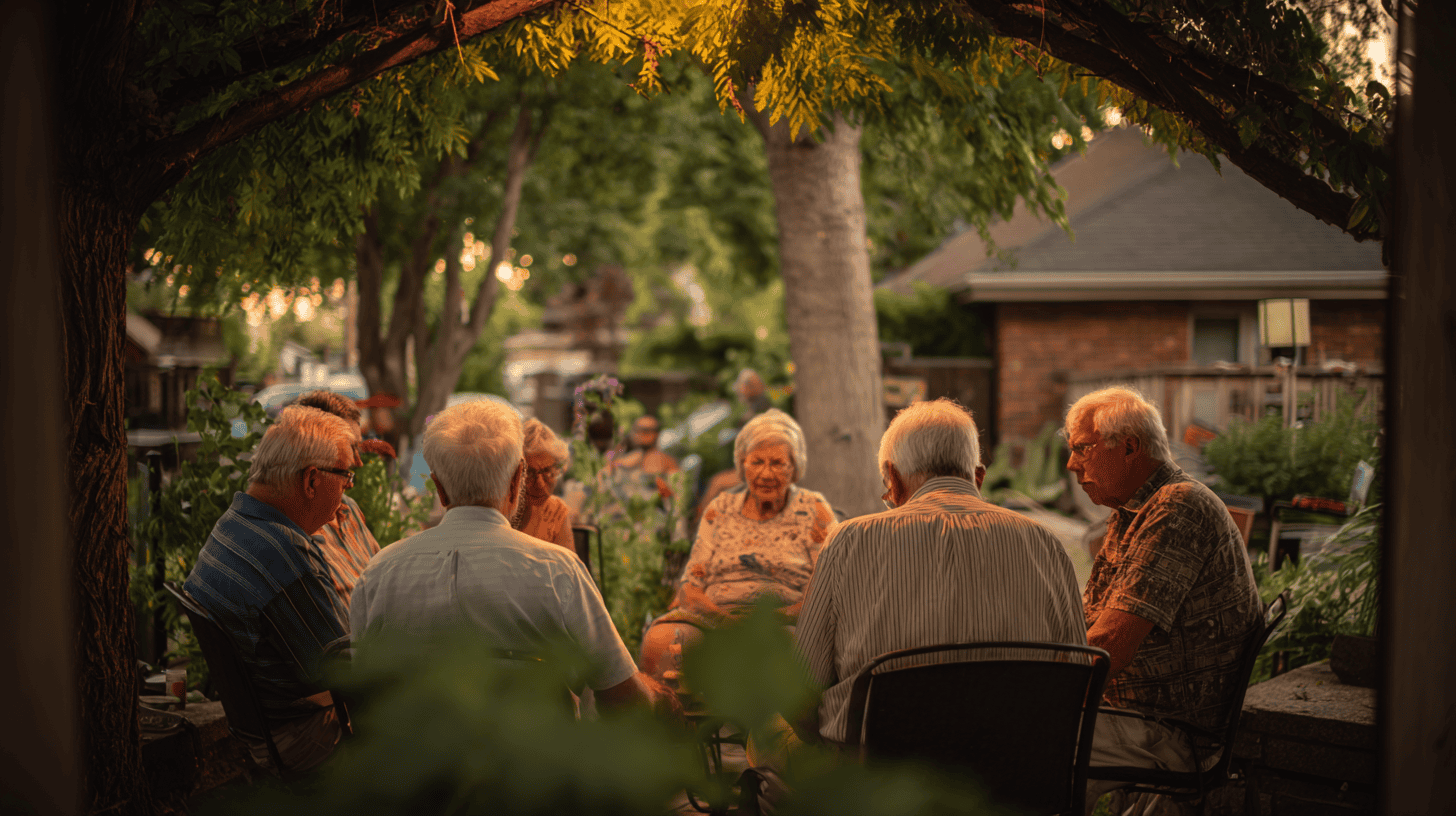 Several older adults are discussing retirement and the social security earnings test 2025.
