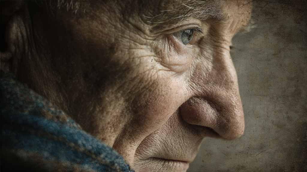 A senior man concerned about his memory loss