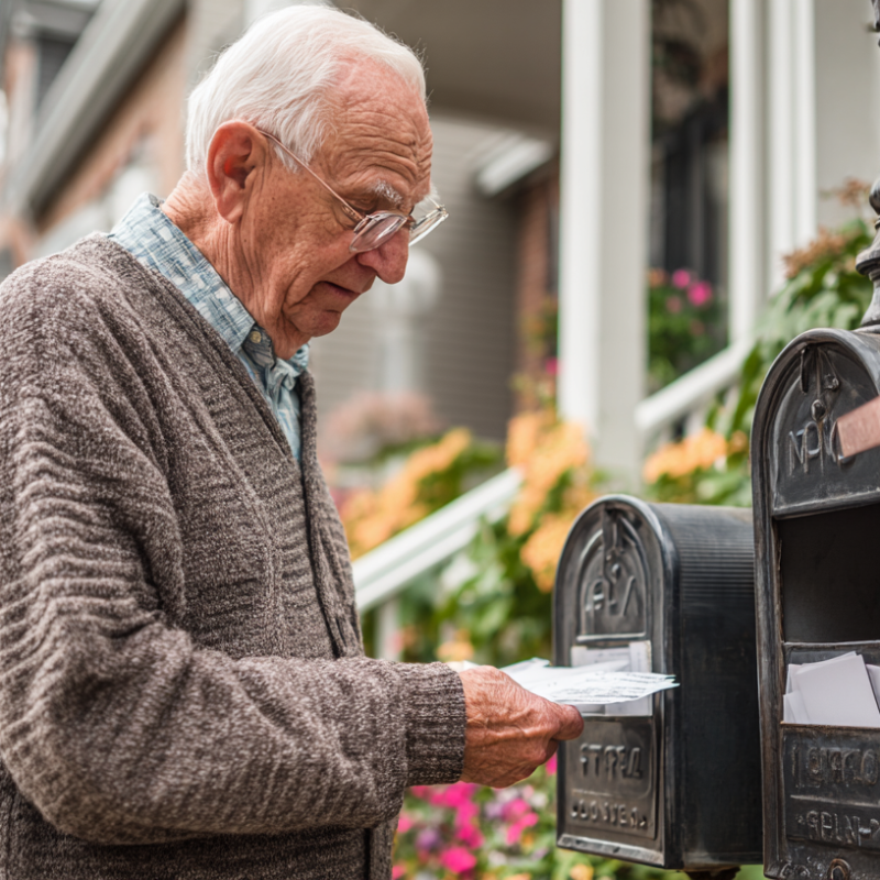 Man checking the mailbox
